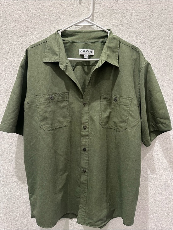Orvis Other - Orvis Classic Collection Mens Large Olive Green Short Sleeve Button Down Shirt